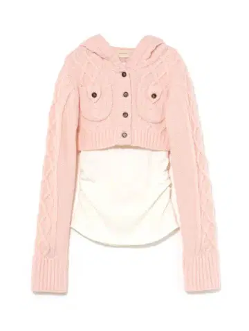 Mary logo cable knit set Pink