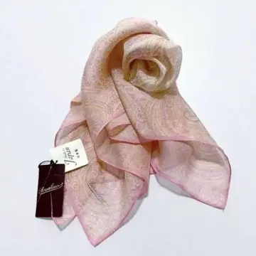새상품 Borsalino 볼사리노 일본제 실크 스카프 핑크
