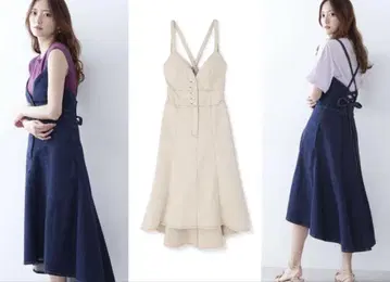 JILL STUART 질스튜어트 스트랩 데님 오버롤 스커트
