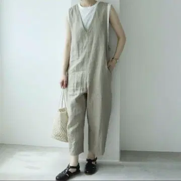 yuni 코튼 린넨 올인원 베이지