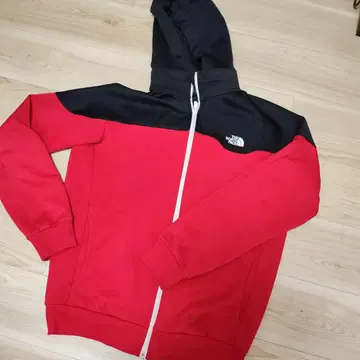 THE NORTH FACE 풀 지퍼 후디 XL 레드/블랙
