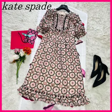 [새상품급] kate spade 롱 원피스 올 패턴 반팔 핑크 2