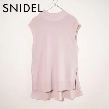 SNIDEL 모크넥 리브 니트 베스트 핑크 0/프리