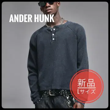 [택 포함 새상품] ANDER HUNK 메탈 헨리넥 써멀 블랙 계열