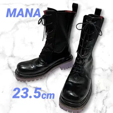 MANA 마나 숏부츠 레이스업 사이드 고어 천연 가죽 신발