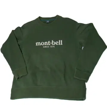 스테디셀러 인기 고품질 mont-bell 로고 자수 맨투맨 다크 그린