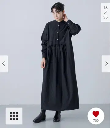 택 포함 새상품 BLACK 카구레 코튼 개더 원피스 DOORS