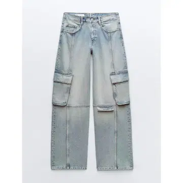 (ZARA) TRF 카고 미드 라이즈 데님 팬츠