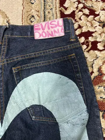 EVISU donna 스트레이트 데님 다크 블루