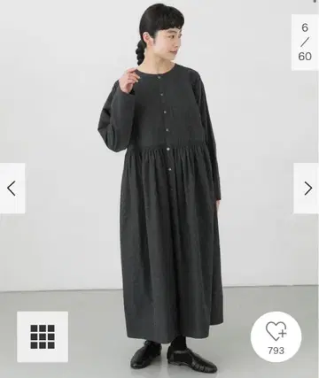 택 포함 새상품 카구레 허리 개더 원피스 차콜 DOORS