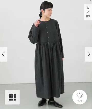 택 포함 새상품 카구레 허리 개더 원피스 차콜 DOORS