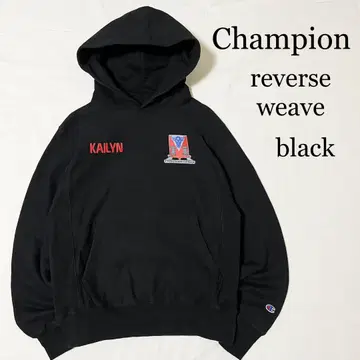 Champion 리버스 위브 맨투맨 풀오버 후드티 블랙