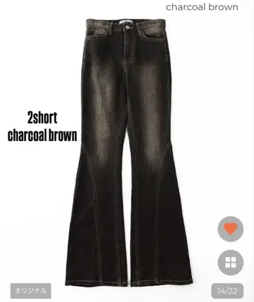 웨이브 라인 부츠컷 데님 팬츠 charcoalbrown 2short