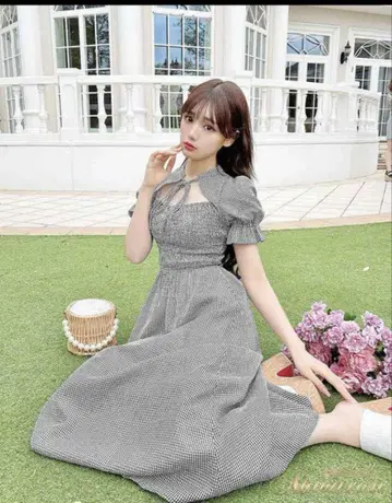 미셸 마카롱 체크 원피스