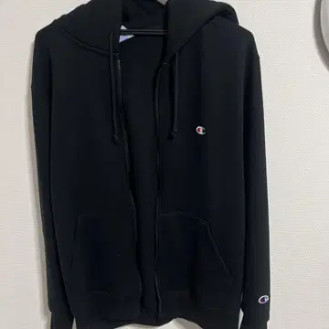 Champion 블랙 집업 후드티 X-LARGE