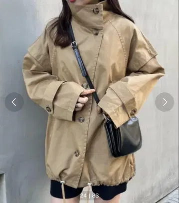 [멀티 웨이] 소매 탈부착 판초풍 트렌치 미들 기장 코트