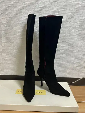 스웨이드 블랙 롱 부츠 22.5cm