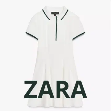 ZARA 리브 숏 기장 원피스 화이트 피케 셔츠 반팔
