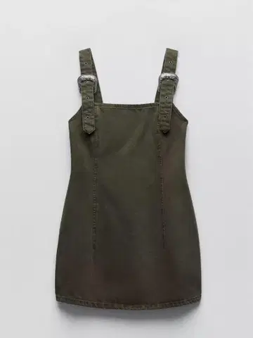 ZARA TRF 데님 원피스 카키