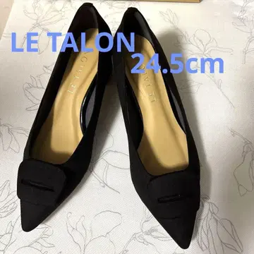 [ 새상품급 ] LE TALON 루탈론 스웨이드 펌프스 블랙 24.5cm