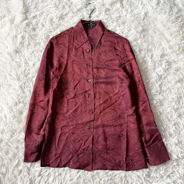 ETRO 에트로 여성용 페이즐리 무늬 Y셔츠 긴팔 레드