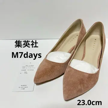 [ 미사용 ] 슈에이샤 M7days 스웨이드 느낌 펌프스 23cm