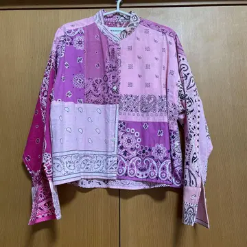 MIYAGIHIDETAKA 반다나 패턴 긴팔 셔츠