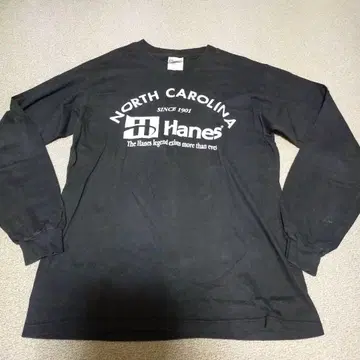 Hanes 노스캐롤라이나 롱 슬리브 T셔츠 헤인즈 90년대 블랙 M