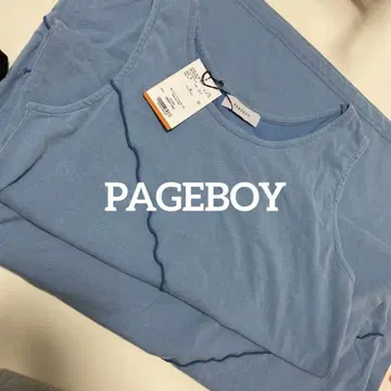 새상품 PAGEBOY 샌드 빈티지 절개 원피스 레트로 블루 S