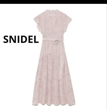 SNIDEL 플레어 슬리브 롱 드레스 마블 플라워