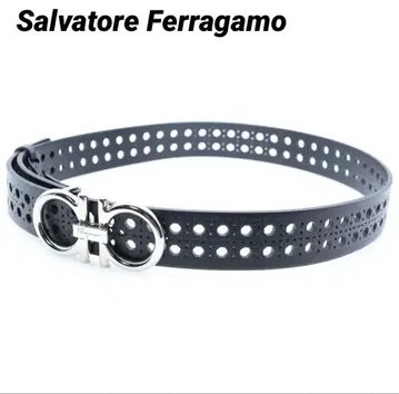 새상품급 Salvatore Ferragamo 간치니 가죽 벨트