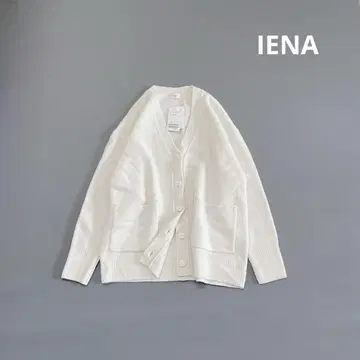 택 포함 새상품 IENA 이에나 니트 가디건 캐시미어 혼방 아이보리
