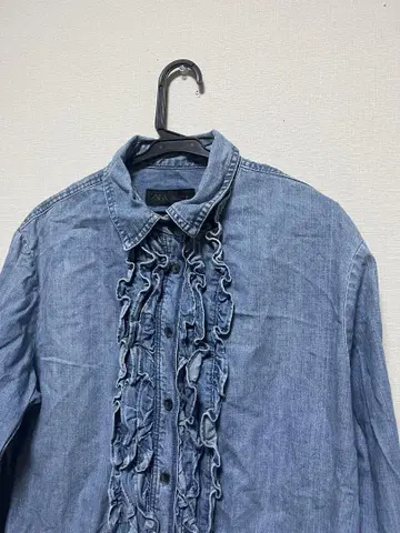 새상품급 ZARA ZW COLLECTION 프릴 데님 셔츠