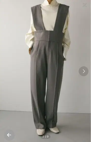stylemixer 와이드 벨트 서스펜더 팬츠 그레이