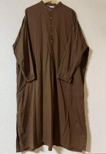 일본산 롱 셔츠 원피스 브라운