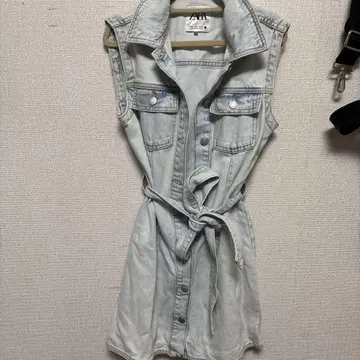 ZARA 슬리브리스 데님 미니 원피스 XS