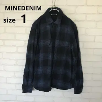 마인 데님 디스토션 옴브레 체크 플란넬 셔츠