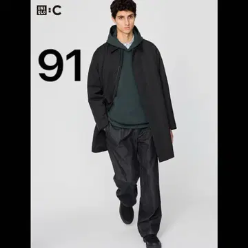 UNIQLO 턱 스트레이트 팬츠/데님 BLACK