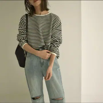 라비쉬게이트 보더 풀오버 긴팔 티셔츠 컷앤소
