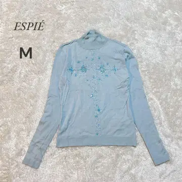 [ 에스피에 ] ESPIE 비즈 장식 M 사이즈 긴팔 니트 터틀넥