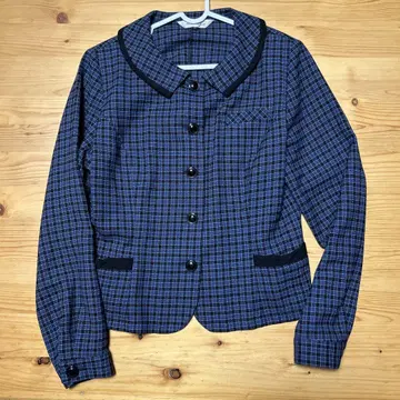 choixa en joie 네이비 계열 체크 자켓 사이즈 11