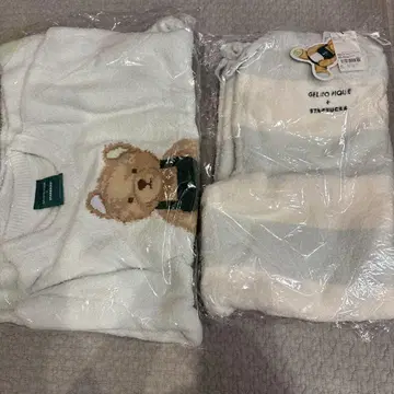 젤라피케 스벅 파우더 베어 자카드 풀오버 자수 보더 롱 팬츠