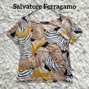 Ferragamo 페라가모 제브라 지라프 레오파드 반팔 티셔츠