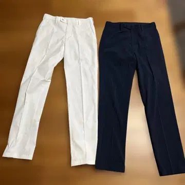 UNIQLO 화이트 네이비 감동 팬츠