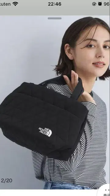 THE NORTH FACE 지오 페이스 퀼팅 토트백 블랙