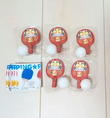 [ 새상품 ] 포켓 탁구 셰이크핸드 타입 (달마) 화이트 공 5개