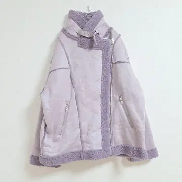 GRL 페이크 무스탕 자켓 보아 L 라벤더 퍼플 택 포함 새상품