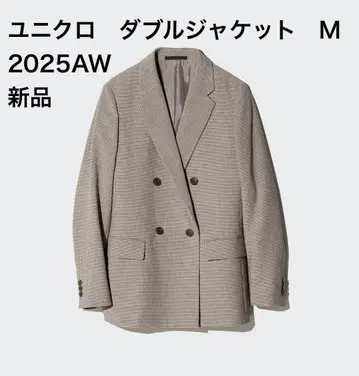 유니클로 이번 시즌 더블 자켓 M 체크 무늬