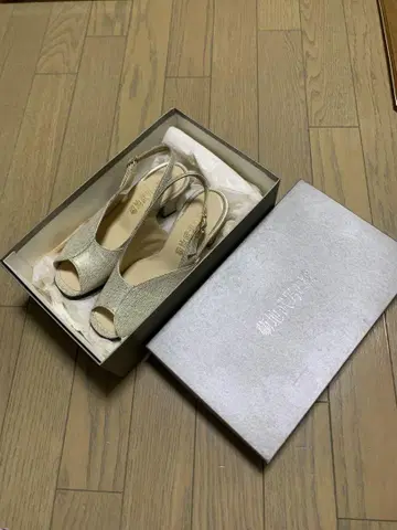 키쿠치 타케오 골드 오픈토 슬링백 펌프스