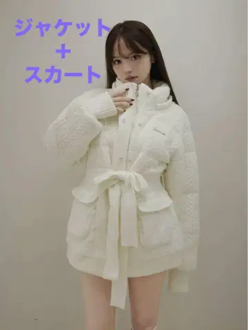 Mary 퀼팅 니트 쉐이프 재킷 & 스커트